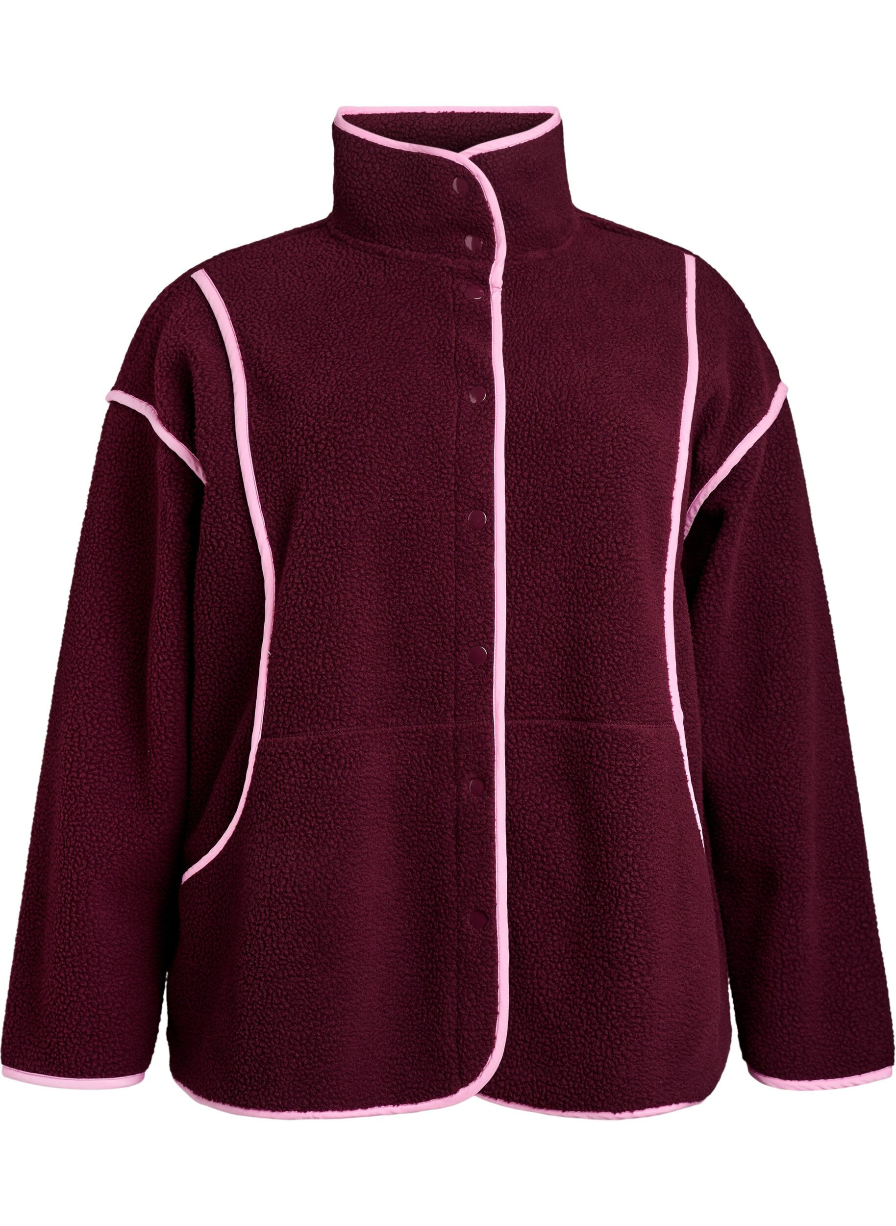 Teddy-Jacke mit Kontrastdetails