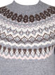 Gestrickter Pullover mit Muster und langen Ärmeln, Medium Grey Comb, Packshot image number 2
