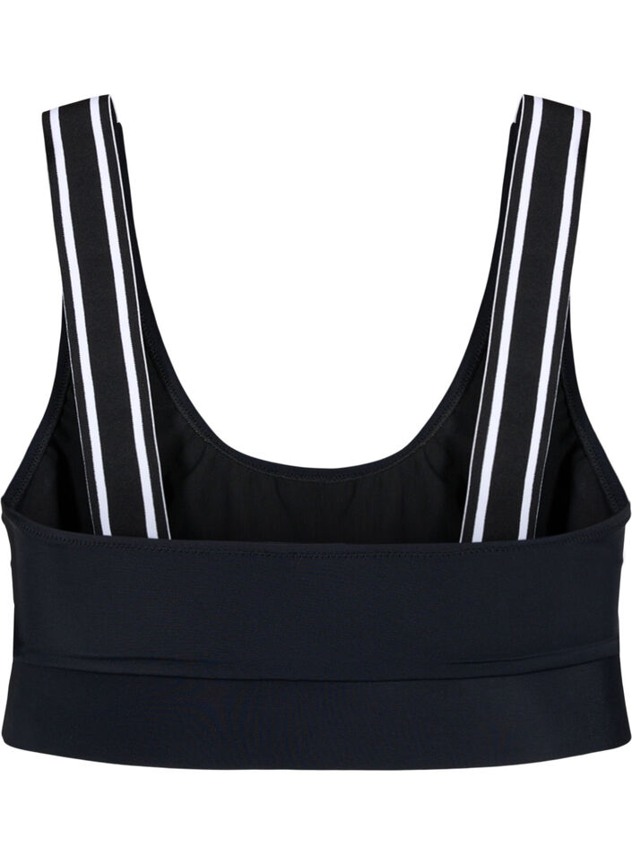 Bikinioberteil mit gestreiften Schulterträgern, Black, Packshot image number 1