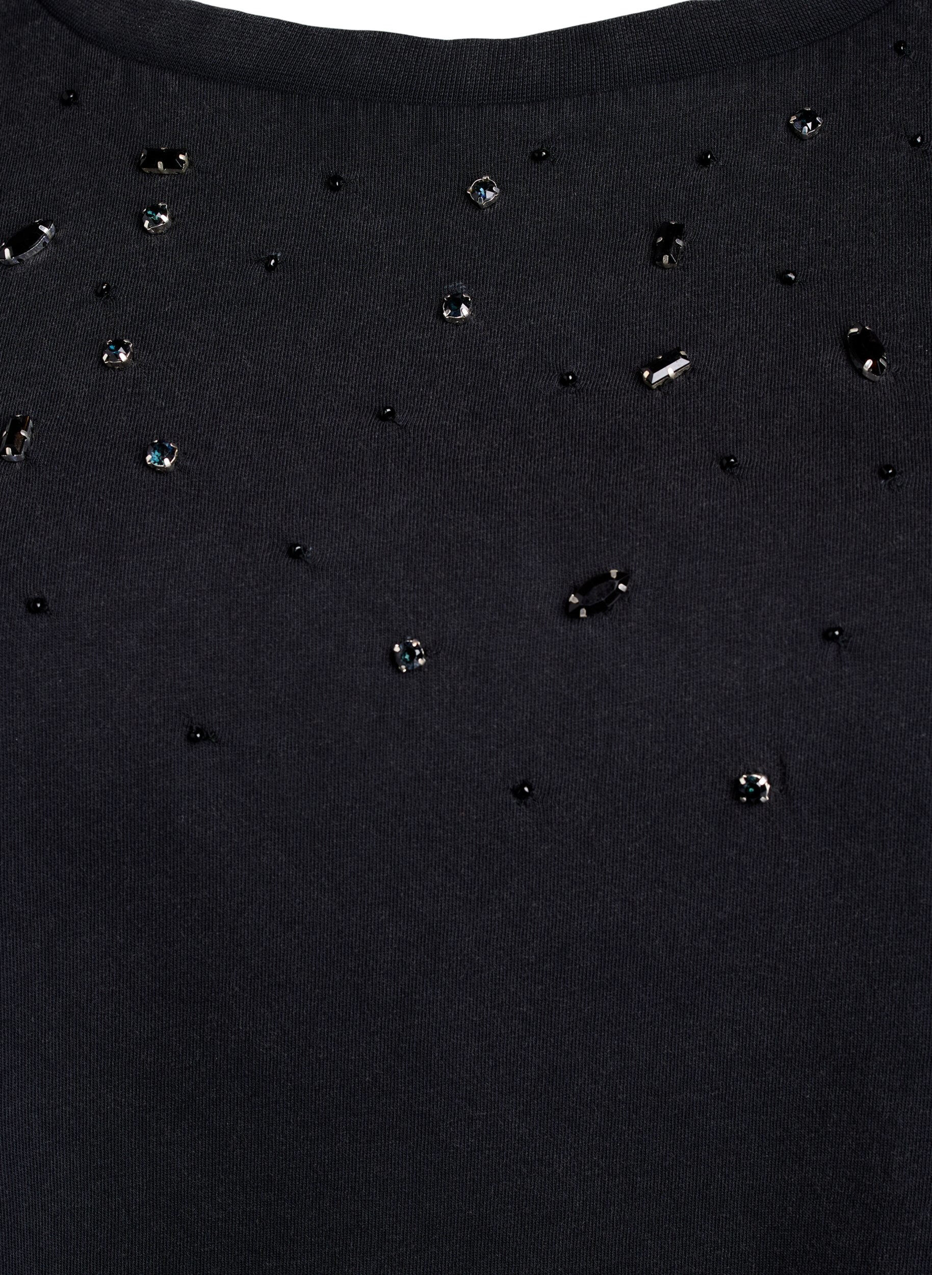 ZizziBoxy T-Shirt mit Perlen und Strasssteinen, Grau, Packshot image number 2