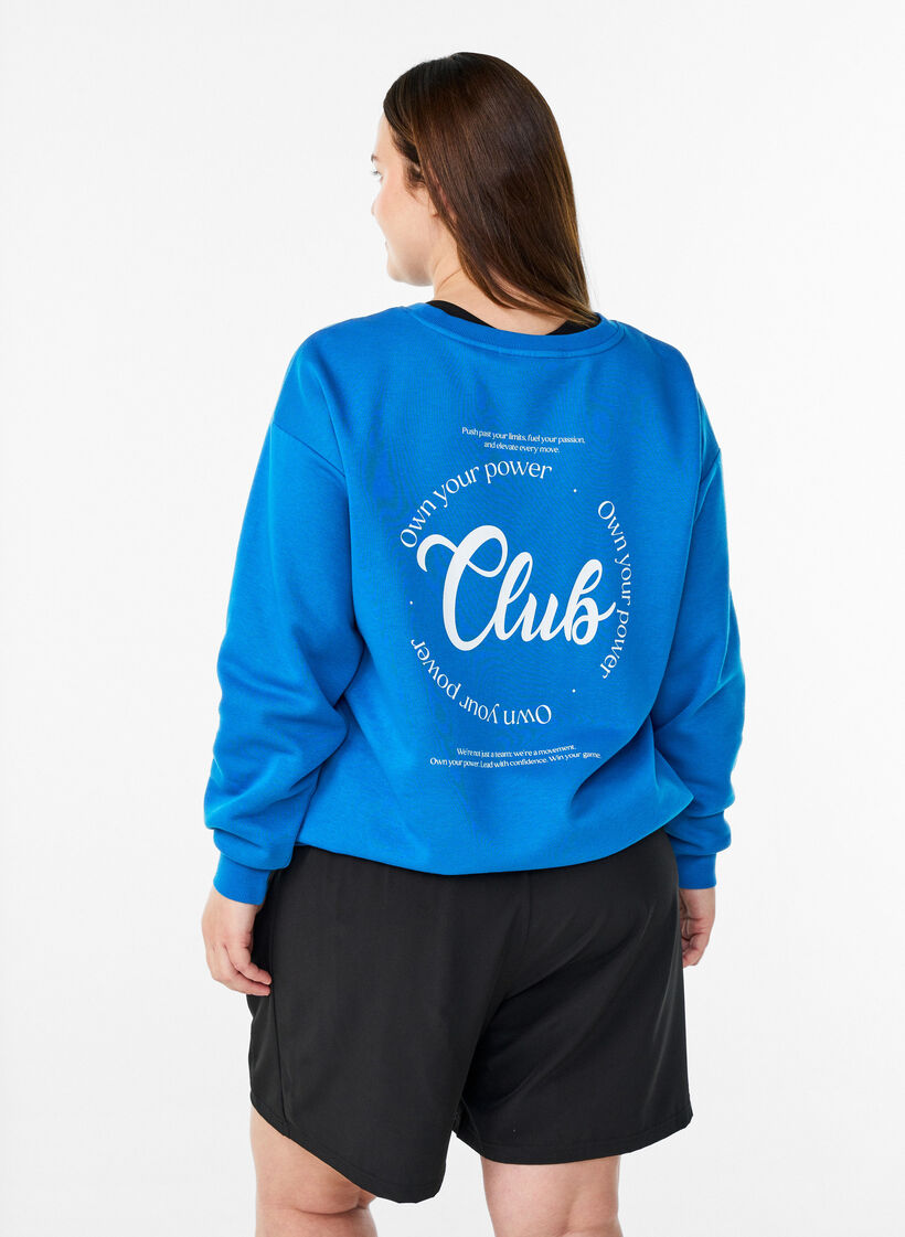 Sweatshirt mit Textprint, Blau, Model image number 2