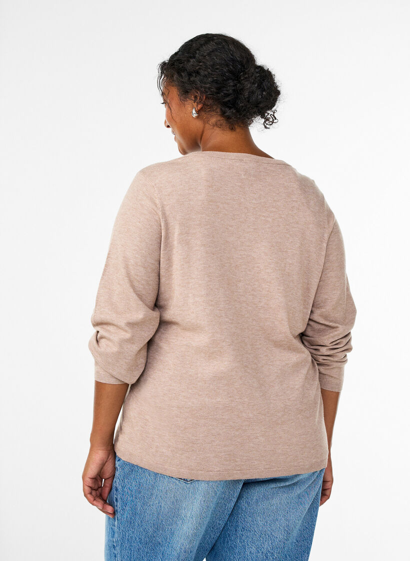 Cardigan mit runden Knöpfen, Beige, Model image number 2