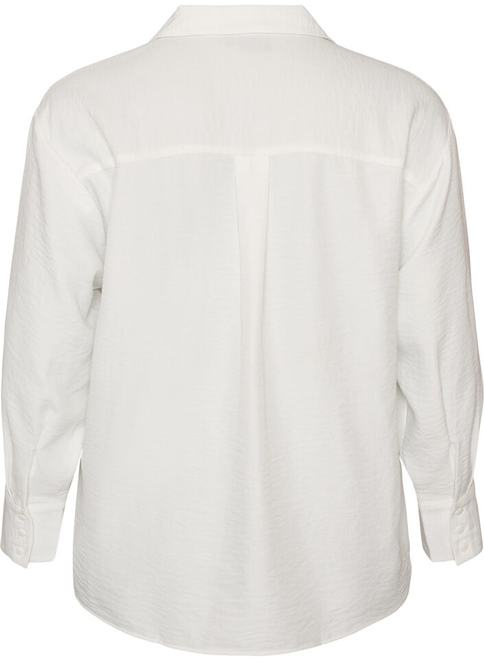 Lockere Bluse mit V-Ausschnitt, Wei&szlig;, Packshot image number 1