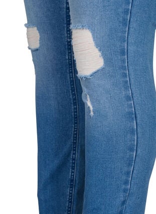 Amy-Jeans mit superschmaler Passform und gerippten Details, Blue denim, Packshot image number 3