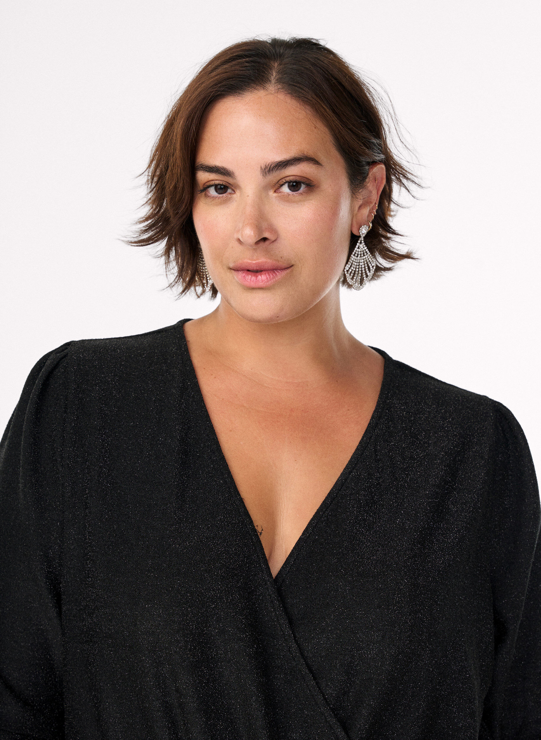 ZizziJumpsuit mit Glitzer und Bindeg&uuml;rtel, Schwarz, Model image number 2