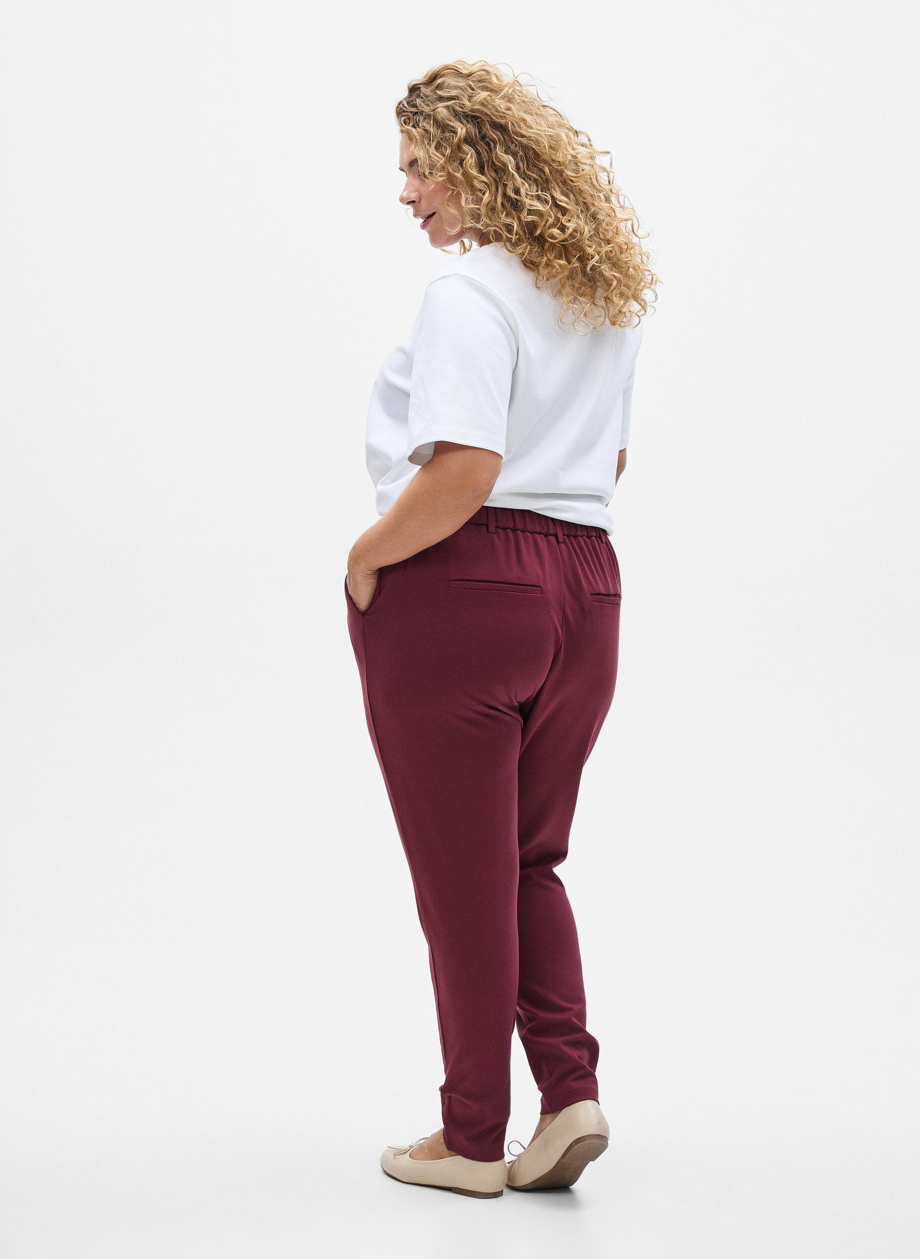 ZizziGek&uuml;rzte Maddison Hose, Dunkles Bordeaux, Model image number 2
