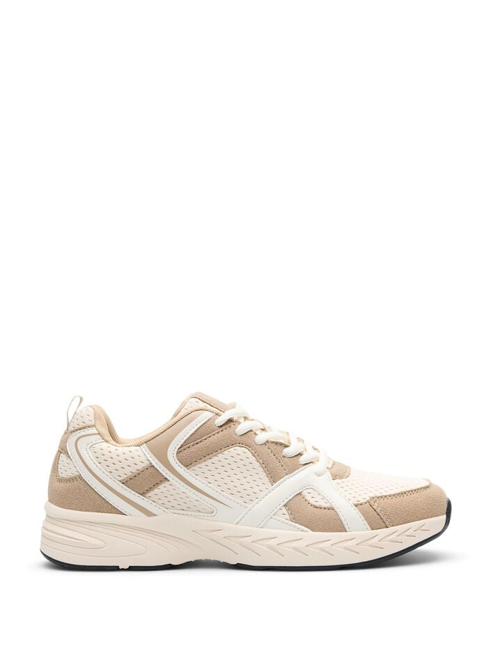 Sportliche Sneakers mit Mesh, Beige, Packshot image number 0
