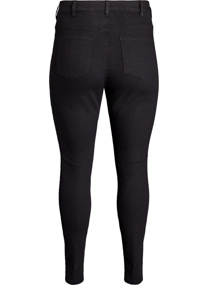 Amy Super Slim Fit Jeans mit hoher Taille, Schwarz, Packshot image number 1