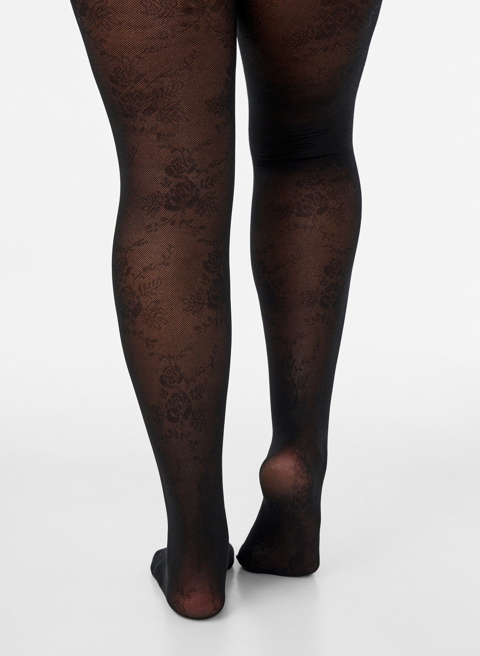 ZizziGebl&uuml;mte Strumpfhose, 30 den, Schwarz, Model image number 3