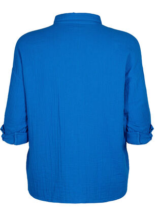 Hemd mit Kragen aus Baumwoll-Musselin, Victoria blue, Packshot image number 1