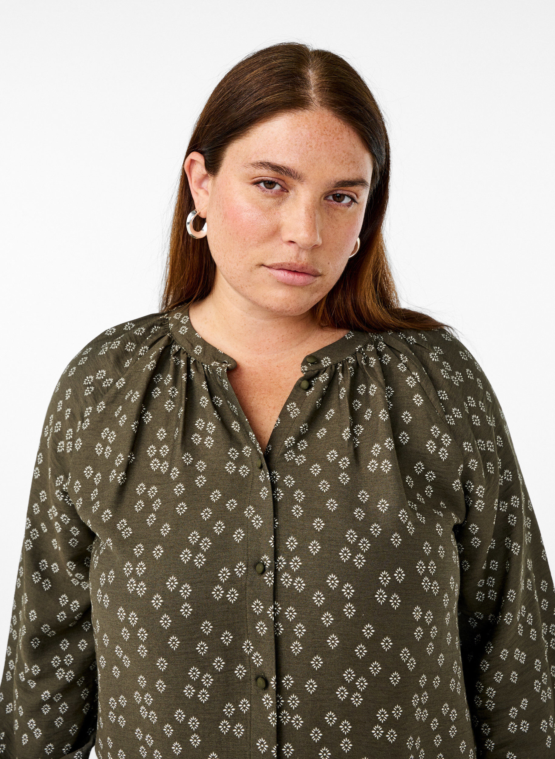 ZizziLang&auml;rmlige Tunika mit floralem Print, Gr&uuml;n, Image image number 0