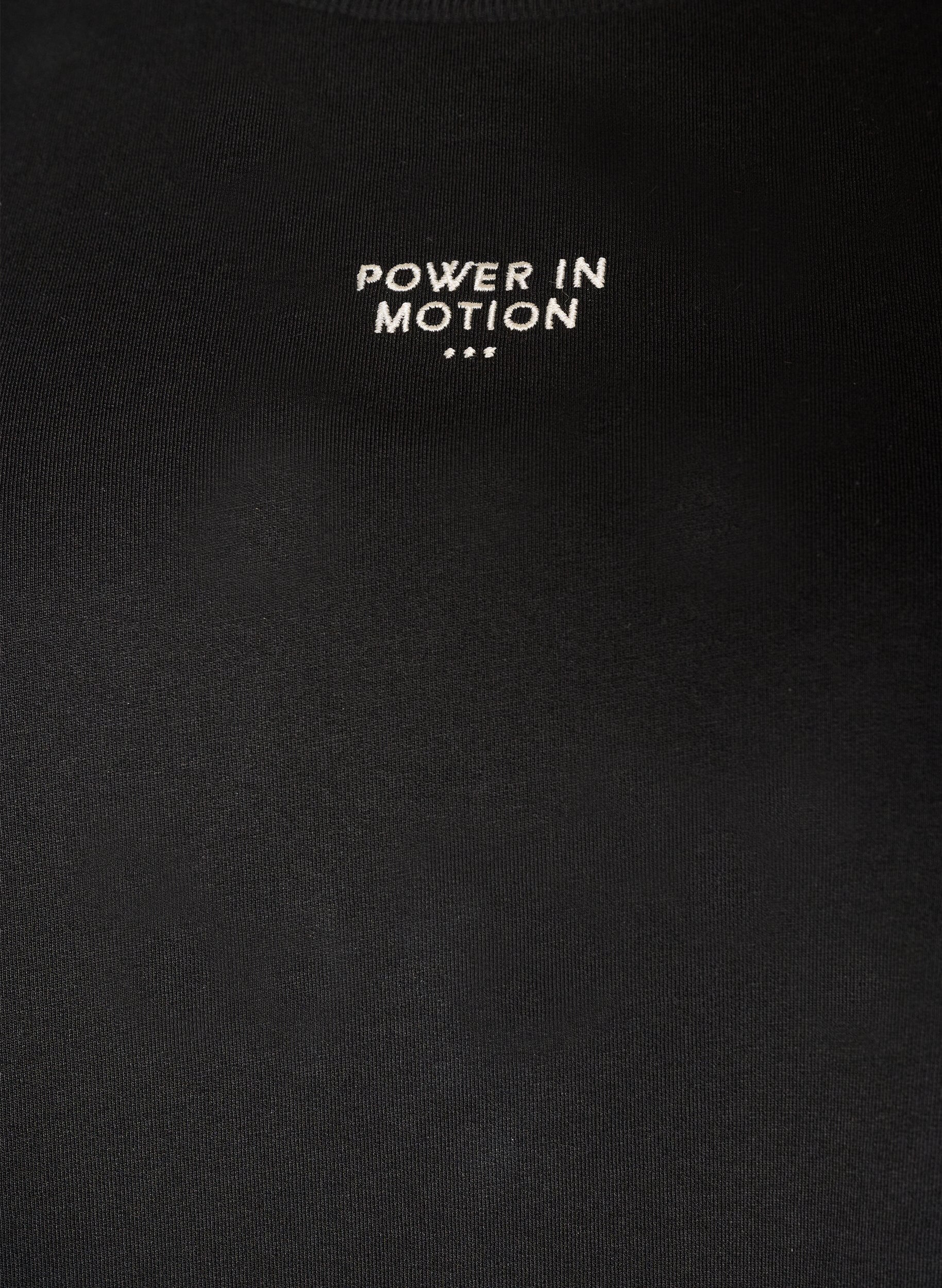 ZizziAktiv-T-Shirt mit lockerer Passform und aufgesticktem Statement, Schwarz, Packshot image number 2