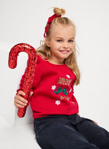Weihnachts-Sweatshirt für Kinder, Tango Red Merry XMAS, Image image number 0