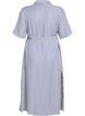 Kn&ouml;chellanges Hemdblusenkleid mit Bindeg&uuml;rtel und Streifen, Blau, Packshot image number 1