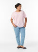 Bluse mit kurzen &Auml;rmeln und Rundhalsausschnitt, Pink, Model image number 1