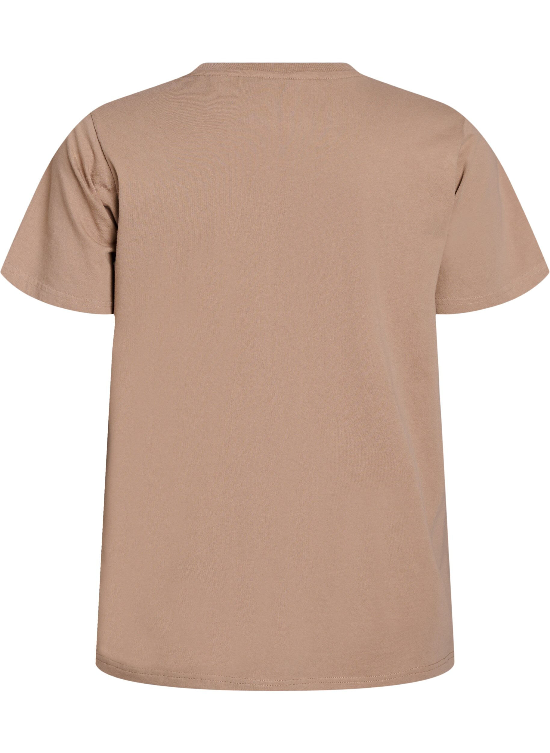 ZizziT-Shirt aus Bio-Baumwolle mit Statement-Print, Beige, Packshot image number 1