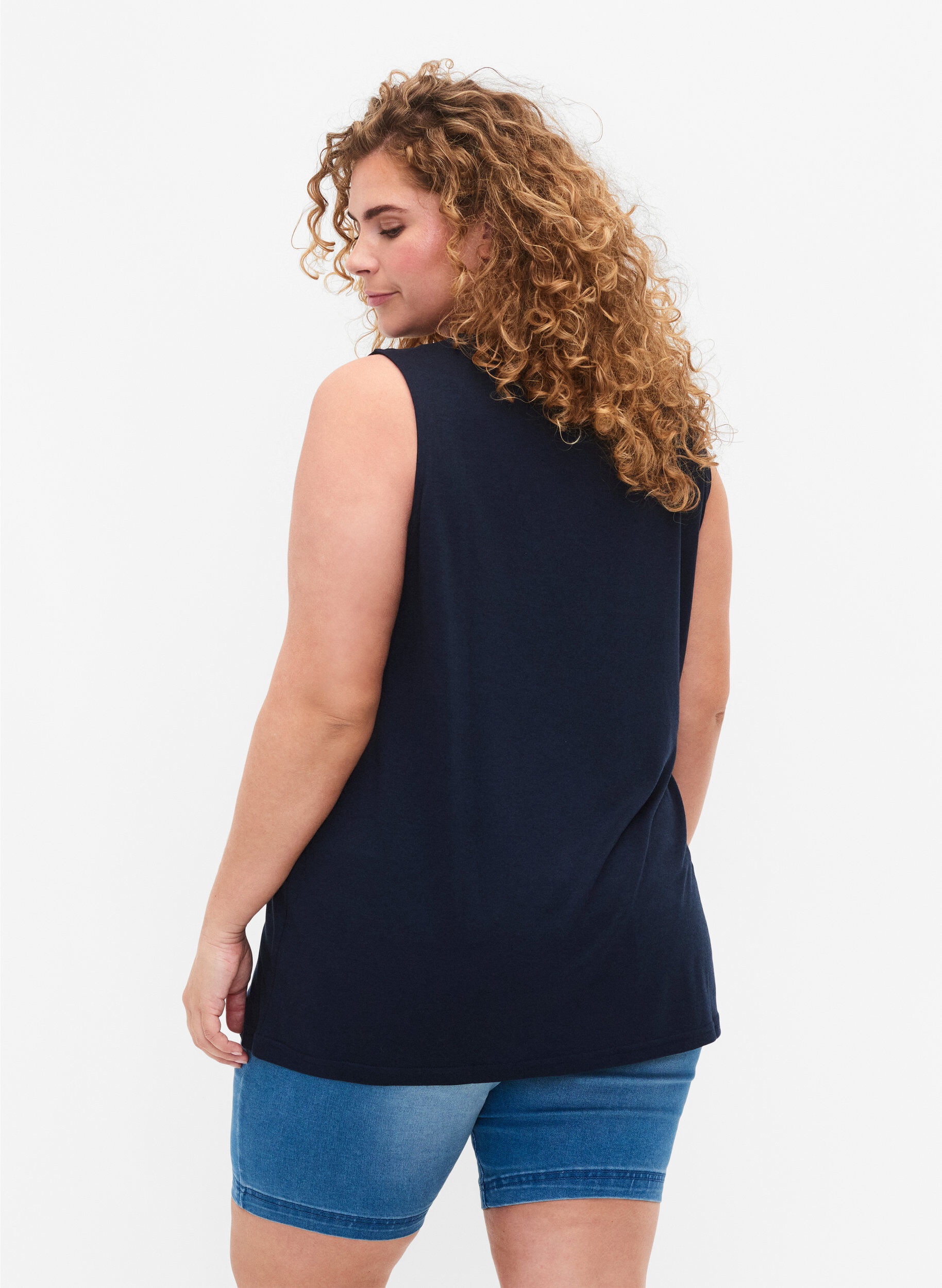 Zizzi&Auml;rmelloses Top mit Spitze, Total Eclipse, Model image number 1