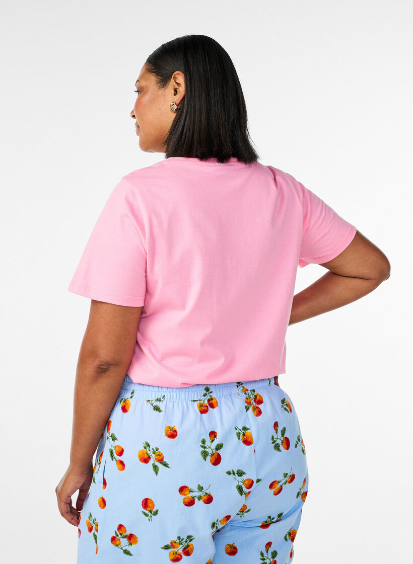 T-Shirt aus Bio-Baumwolle mit Tomaten-Print, Pink, Model image number 2