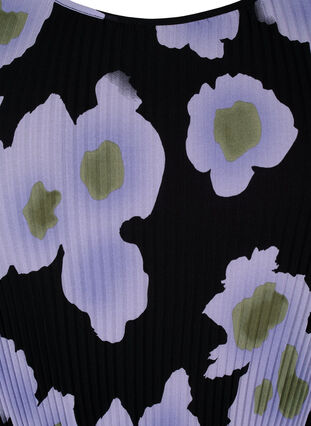 Plisseekleid mit Bindeband und Print, Black w. Floral, Packshot image number 2