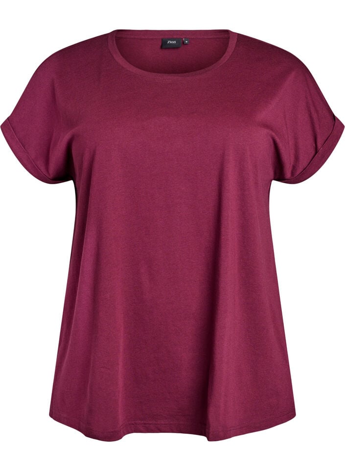 Kurz&auml;rmeliges T-Shirt aus einer Baumwollmischung, Rot, Packshot image number 0