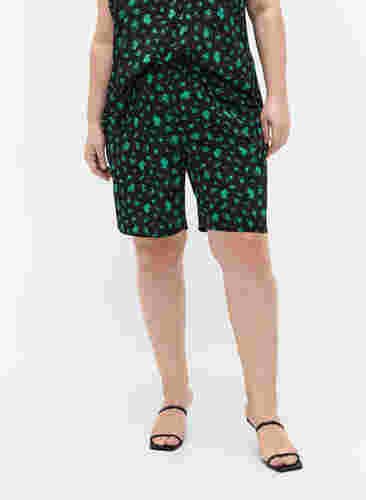 Shorts mit Print und Taschen, Green Flower AOP, Model image number 2