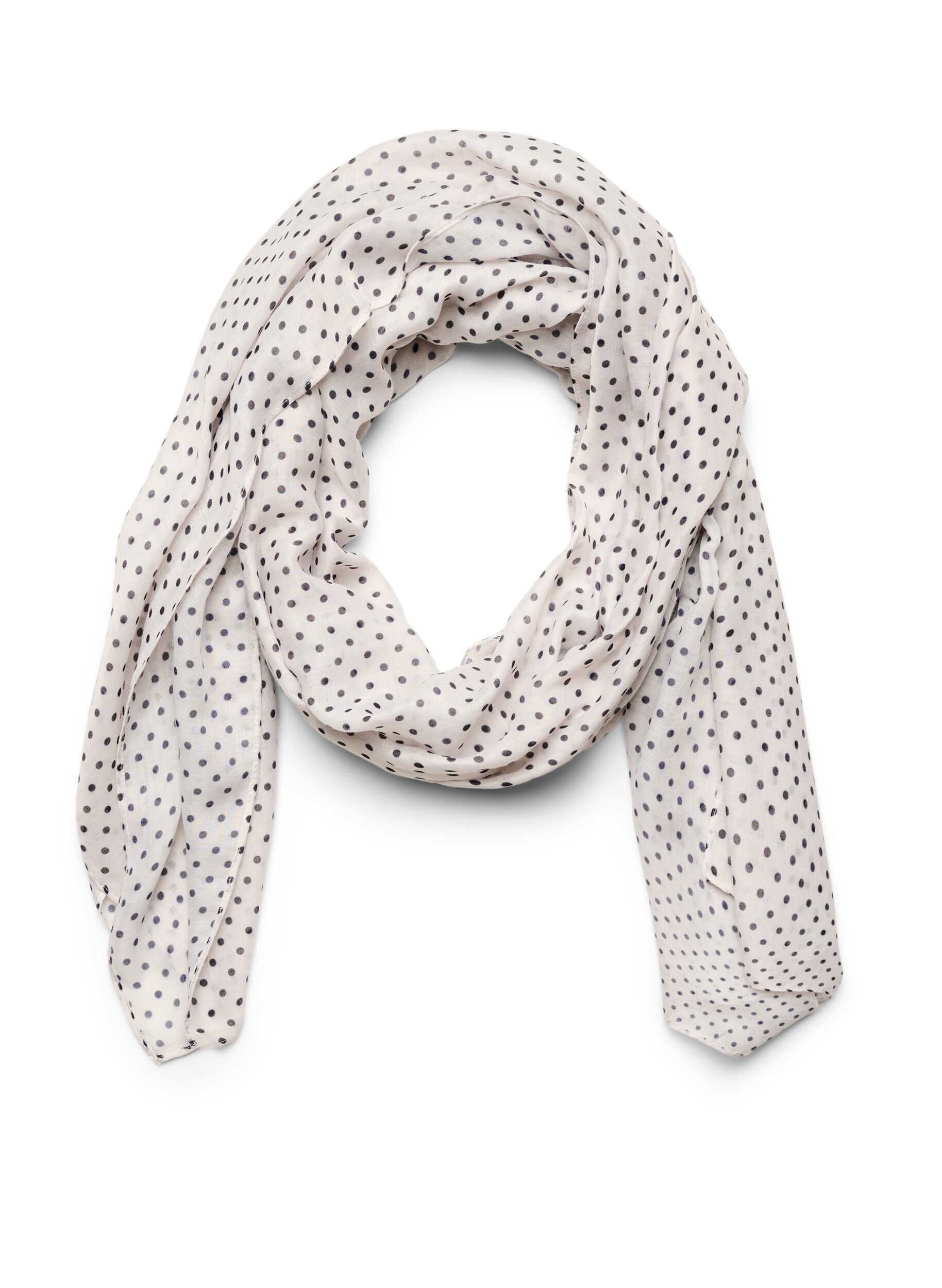 ZizziLanger Schal mit Muster, Vanille, Packshot image number 0