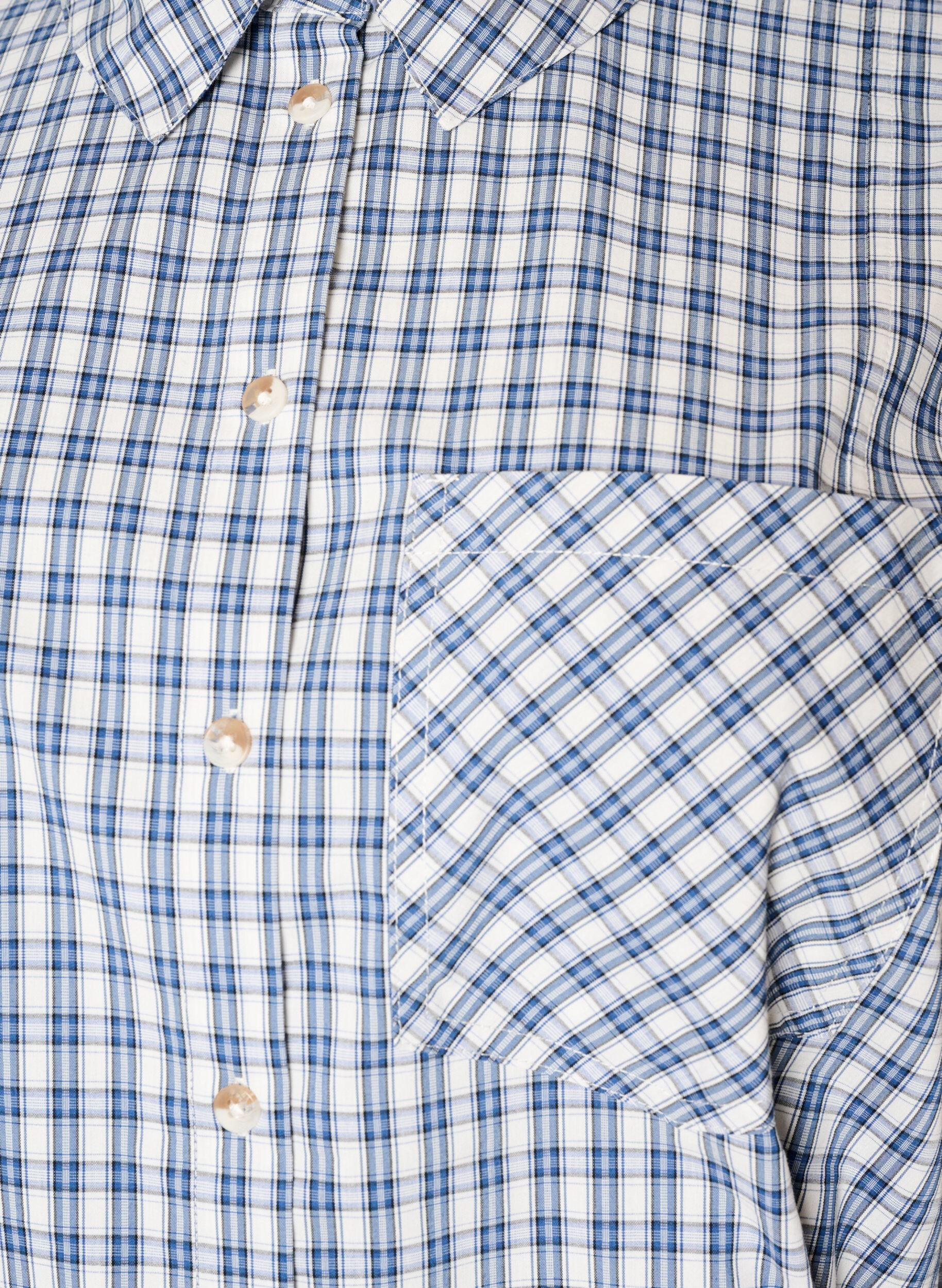 ZizziLockeres kariertes Hemd mit Bindeg&uuml;rtel, Blau, Packshot image number 2