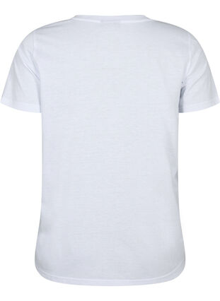 Kurzärmeliges T-Shirt mit V-Ausschnitt, Bright White, Packshot image number 1