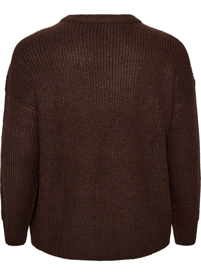 Strickjacke mit Rei&szlig;verschluss, Braun, Packshot image number 1