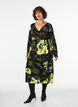 Gebl&uuml;mtes Wickelkleid aus Viskose mit Bindeg&uuml;rtel, Schwarz, Model image number 0