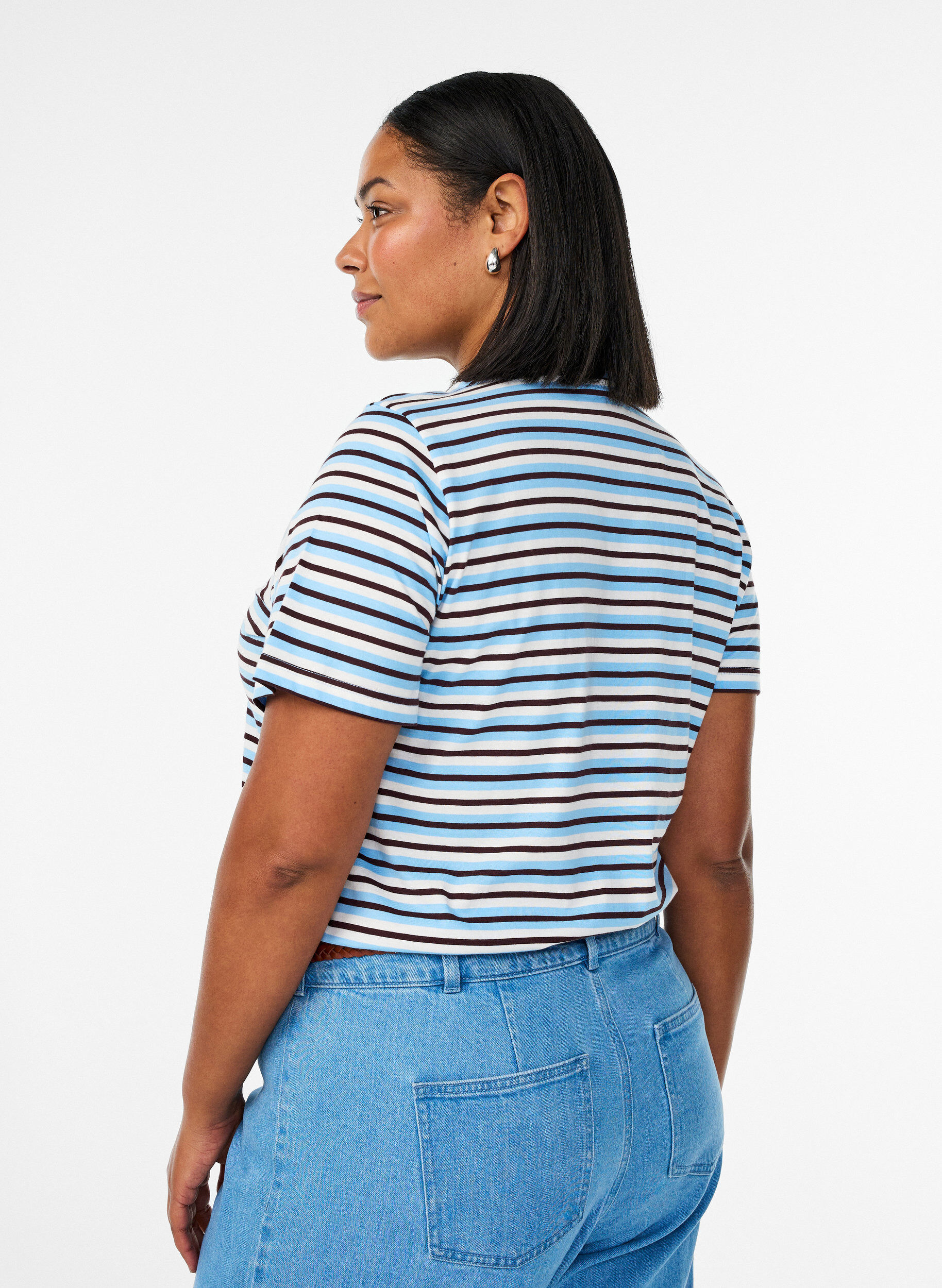 ZizziT-Shirt aus Baumwolle mit Streifen, Blau, Model image number 2