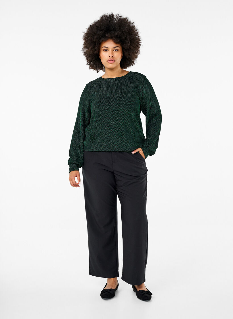 Bluse mit Schimmermuster, Scarab ZigZagShimmer, Model image number 2