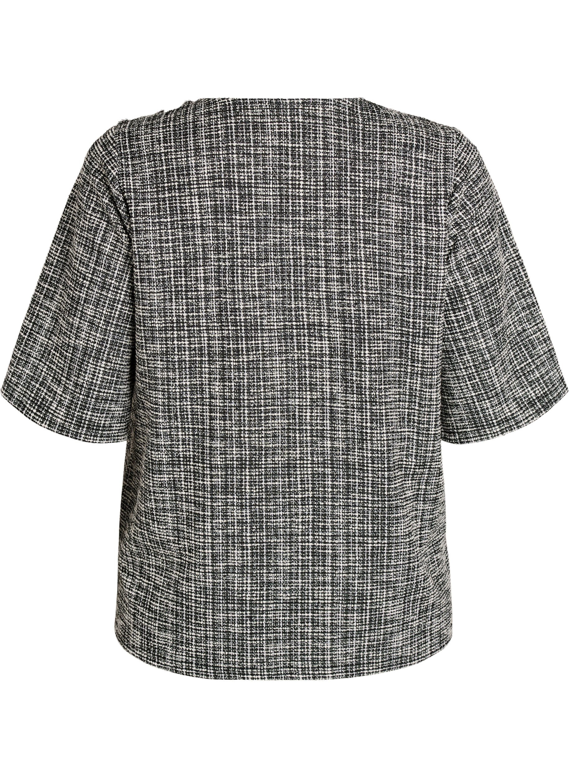 ZizziBluse aus Webstoff mit Knopfdetail, Vanille, Packshot image number 1