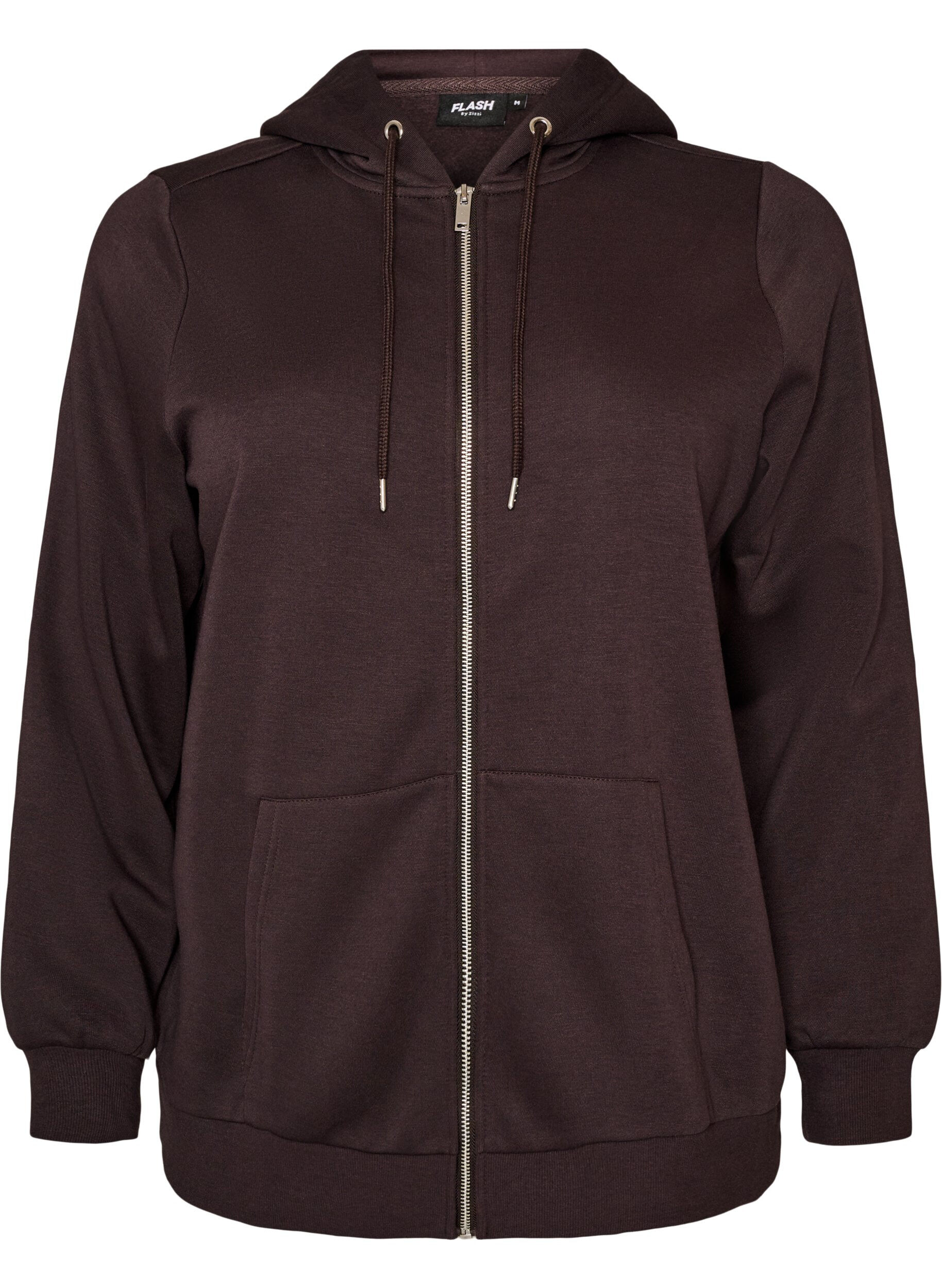 ZizziKapuzensweatshirt mit Rei&szlig;verschluss und Taschen, Braun, Packshot image number 0