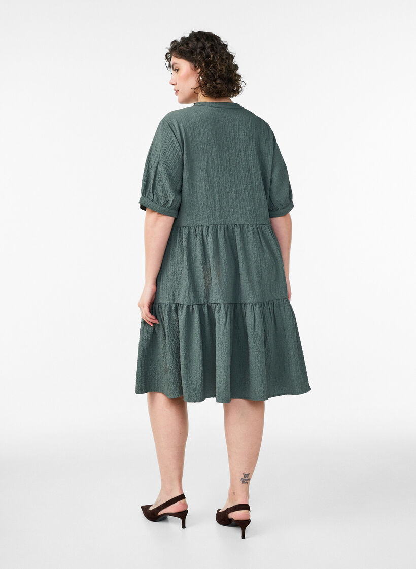 Kurzes A-Linien-Kleid, Gr&uuml;n, Model image number 1