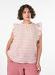 &Auml;rmellose Bluse mit Struktur und R&uuml;schen, Rot, Model image number 0