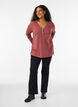 Langarmshirt mit V-Ausschnitt und Kn&ouml;pfen, Braun, Model image number 1