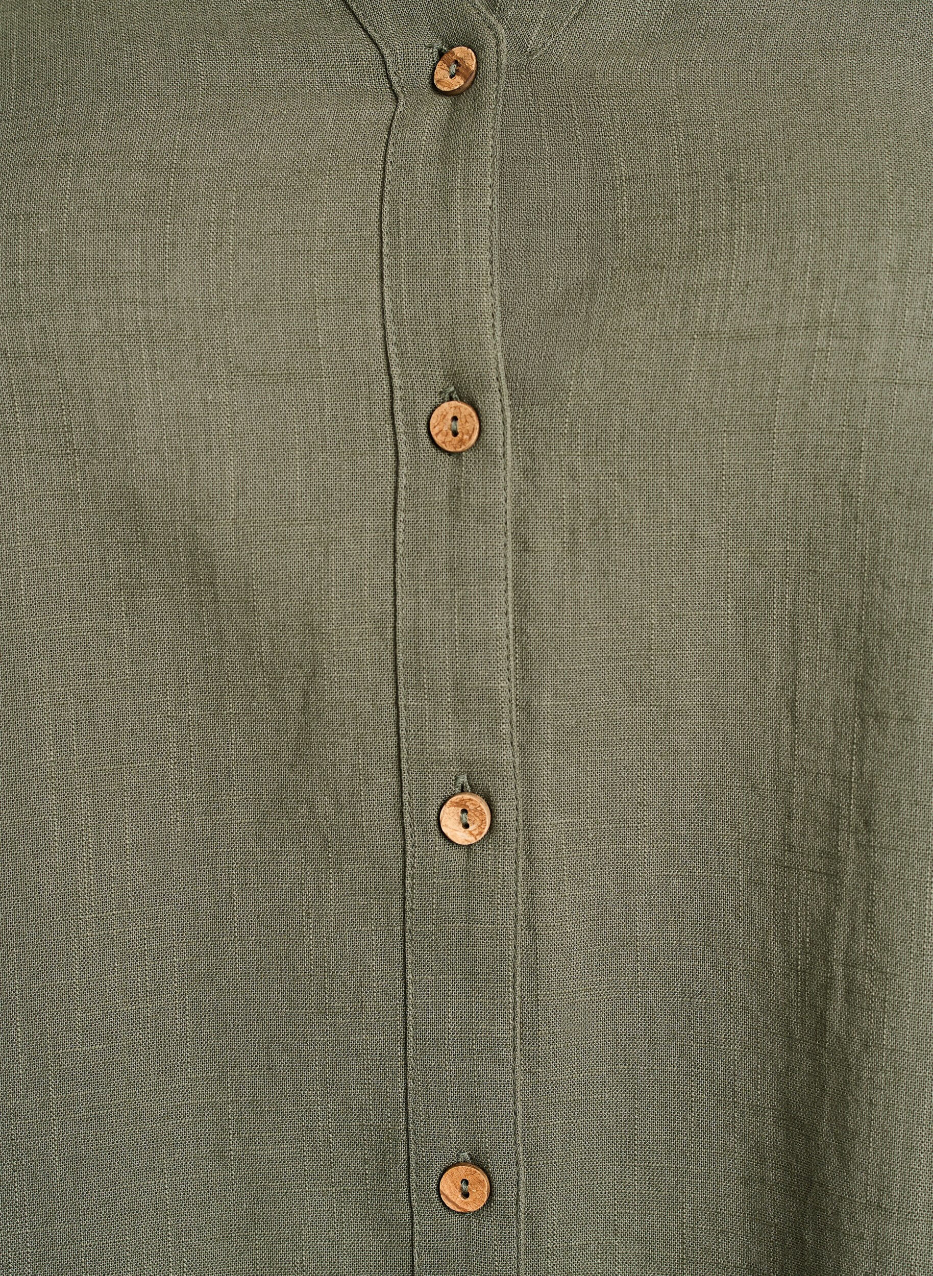 ZizziHemdbluse aus Baumwolle mit V-Ausschnitt, Gr&uuml;n, Packshot image number 2