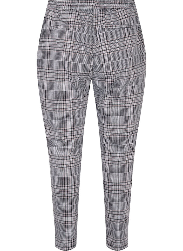 Cropped Hose Maddison mit Karomuster, Black Check, Packshot image number 1