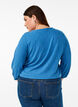 Bluse mit Struktur und 3/4-Ärmeln, Blau, Model image number 2