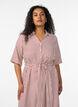 Kn&ouml;chellanges Hemdblusenkleid mit Bindeg&uuml;rtel und Streifen, Rot, Model image number 2