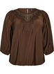 Bluse aus Spitze mit 3/4-&Auml;rmeln, Braun, Packshot image number 0