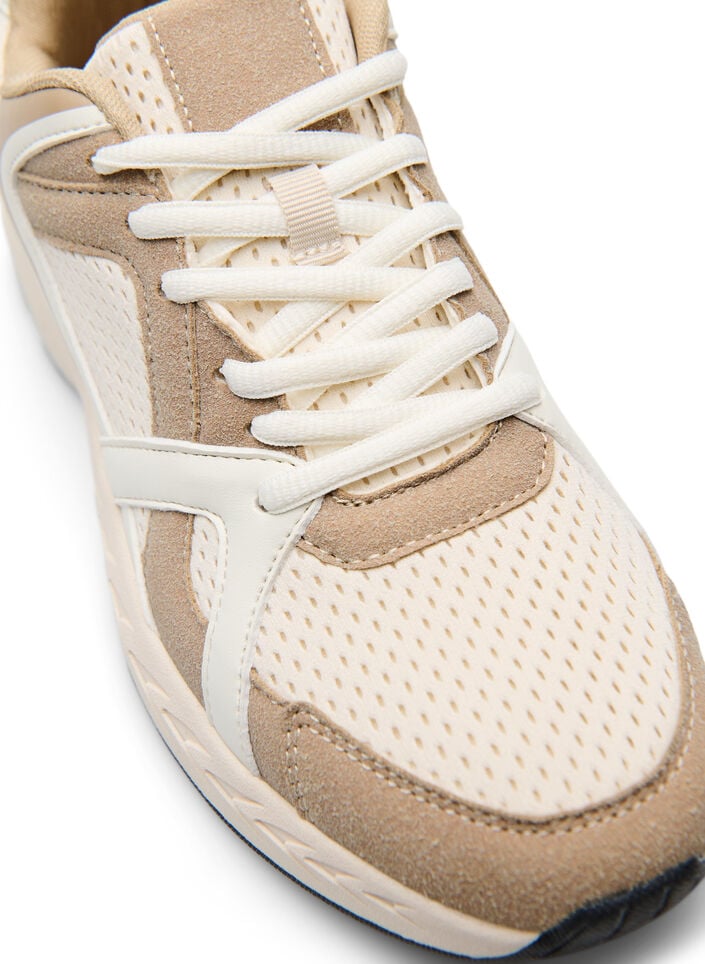 Sportliche Sneakers mit Mesh, Beige, Packshot image number 3