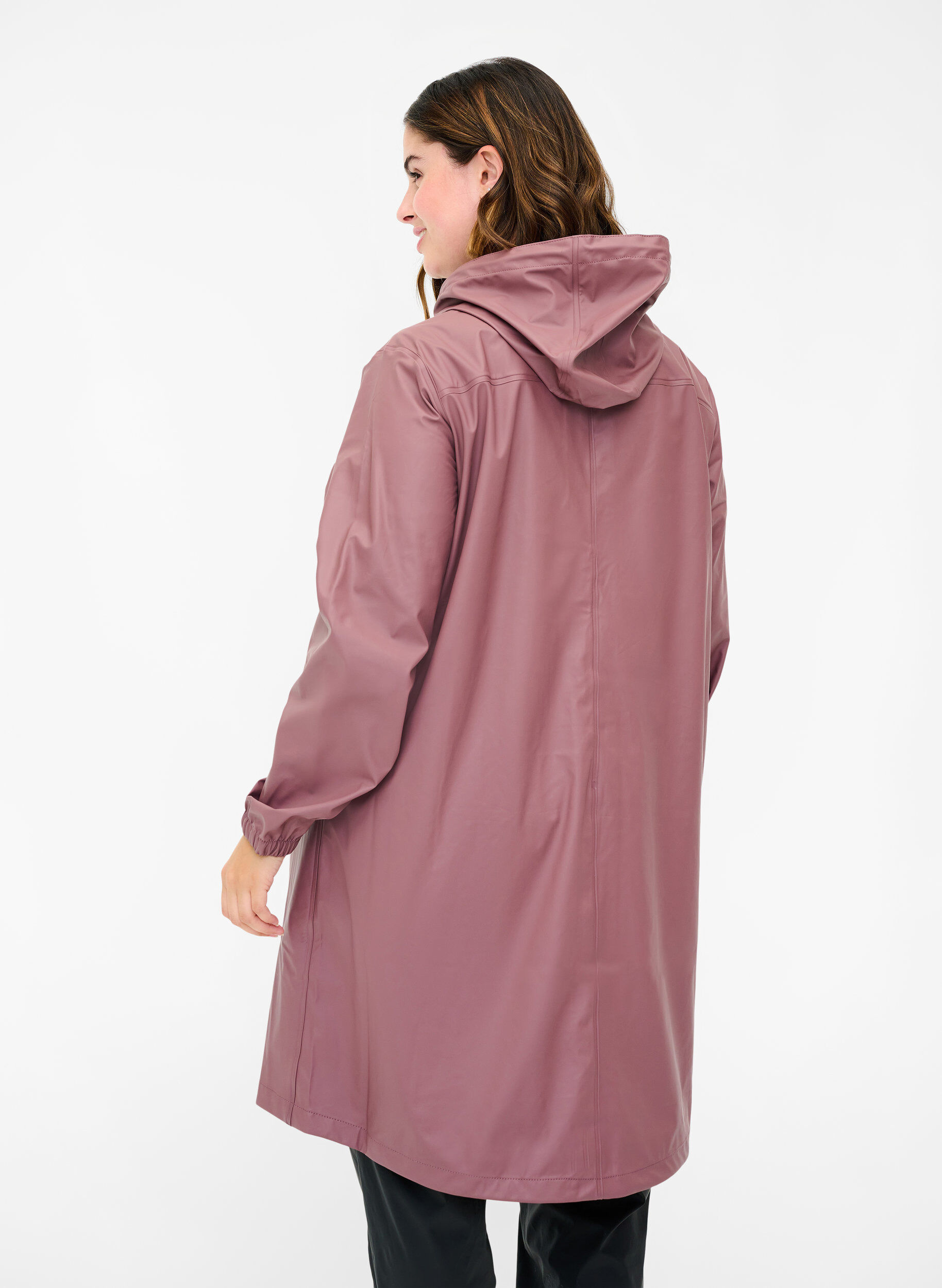 ZizziRegenjacke mit Kapuze und Knopfverschluss, Rose Taupe, Model image number 1