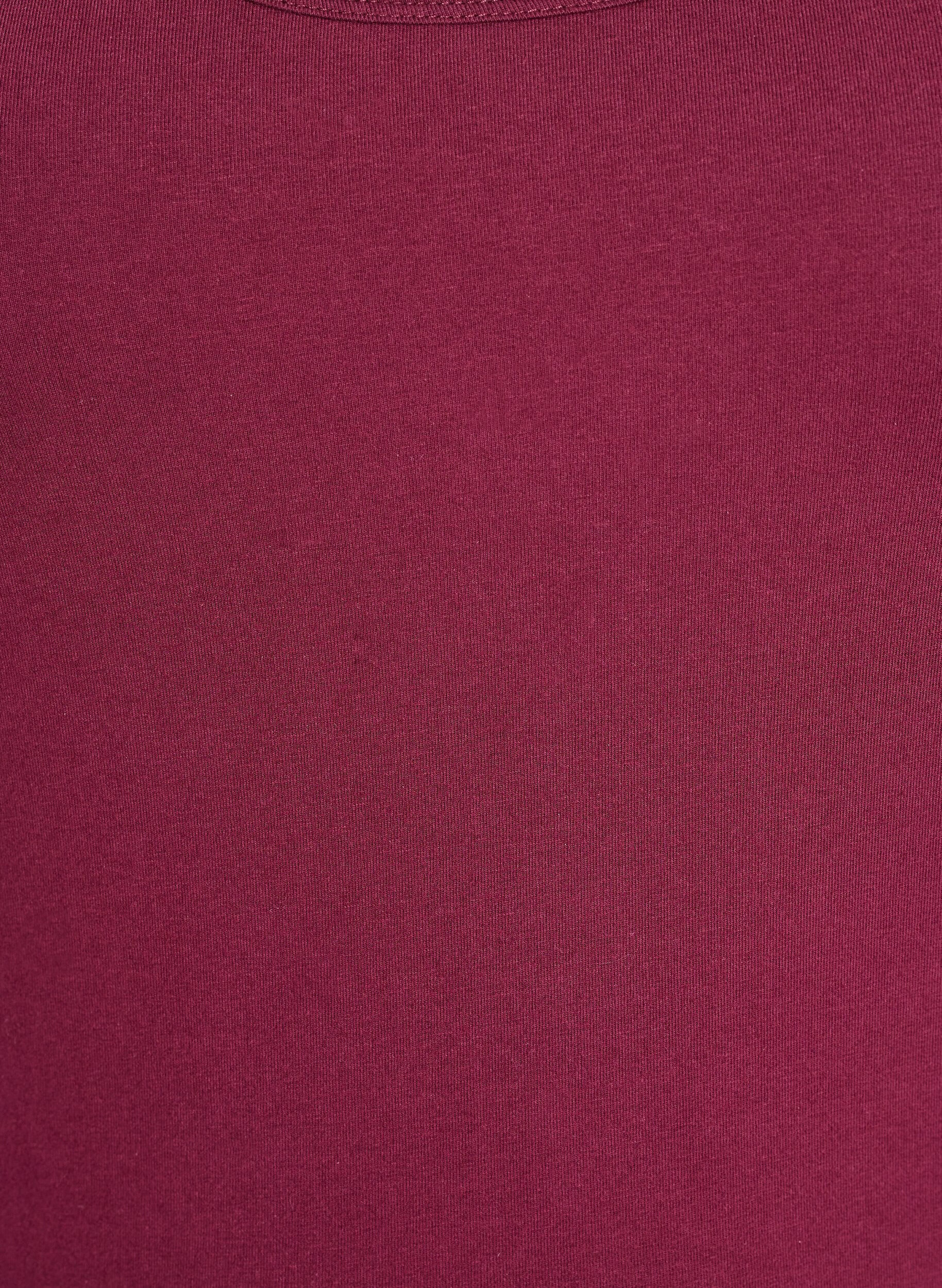 ZizziSolide Farbe Grundoberteil aus Baumwolle., Dunkles Bordeaux, Packshot image number 2