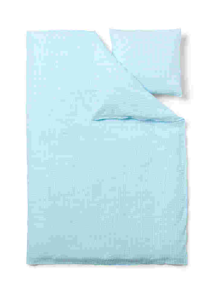 Kariertes Bettwäsche-Set aus Baumwolle, Blue/White Check, Packshot image number 1