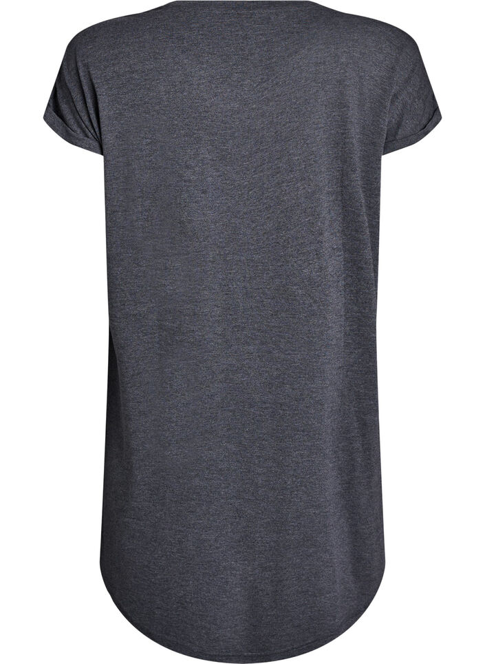 Kurz&auml;rmliges Nachthemd mit Textdruck, Schwarz, Packshot image number 1