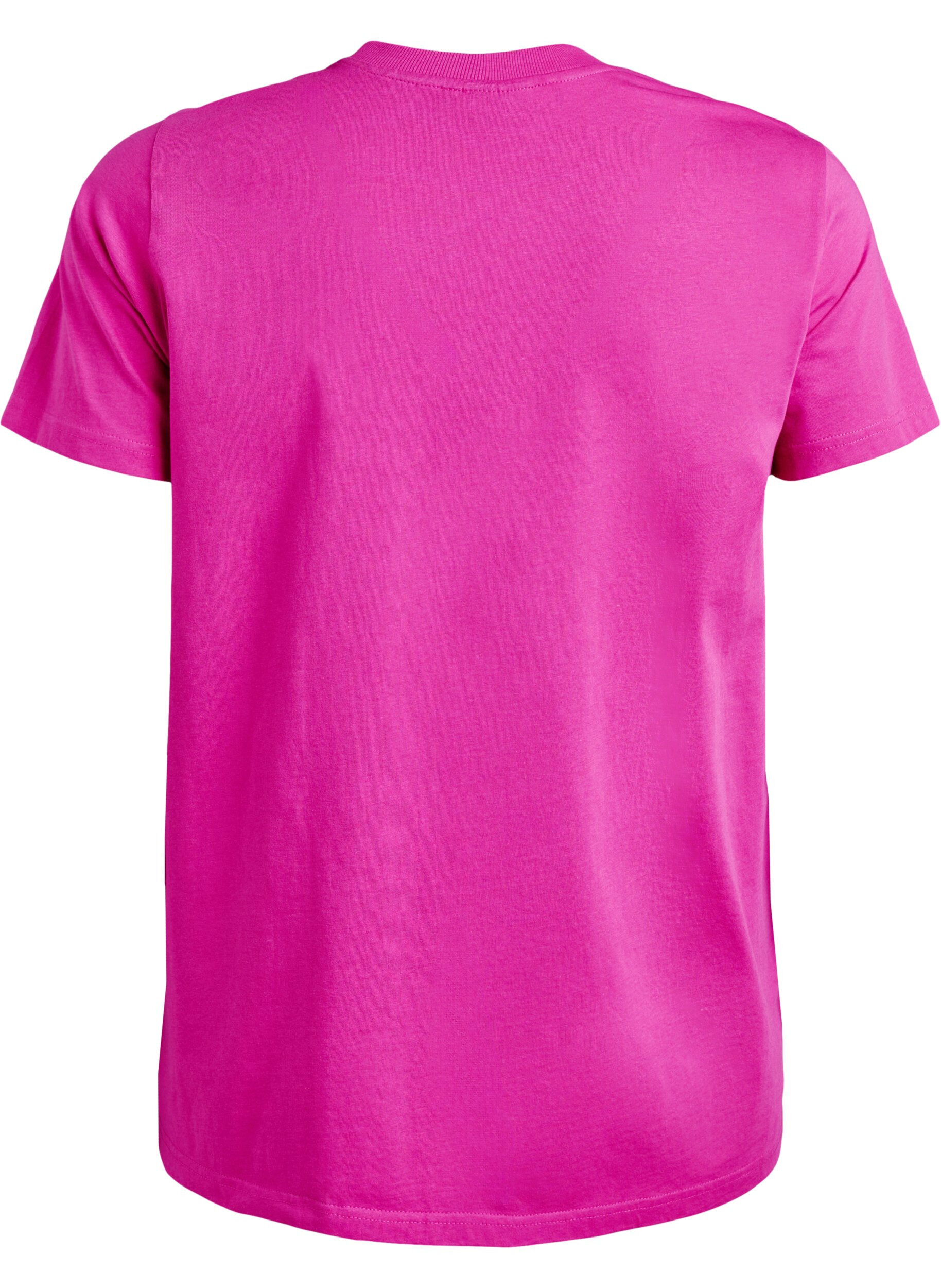 ZizziBasic-T-Shirt aus Baumwolle mit Rundhalsausschnitt, Pink, Packshot image number 1
