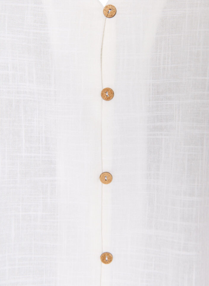 Kurz&auml;rmelige Bluse aus Baumwolle mit V-Ausschnitt, Wei&szlig;, Packshot image number 2