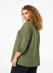 Bluse aus Baumwollmischung mit Leinen und Häkeldetails, Deep Lichen Green, Model image number 1